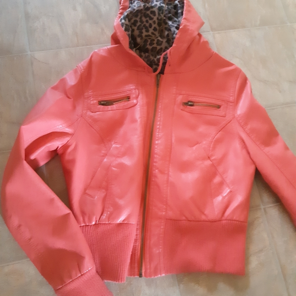 Pleather crop jacket